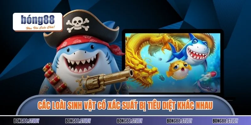 Các loài sinh vật sẽ có xác suất bị tiêu diệt khác nhau