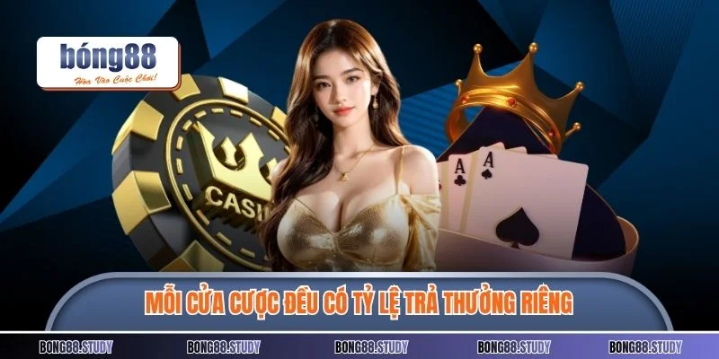 Mỗi cửa cược đều có tỷ lệ trả thưởng riêng